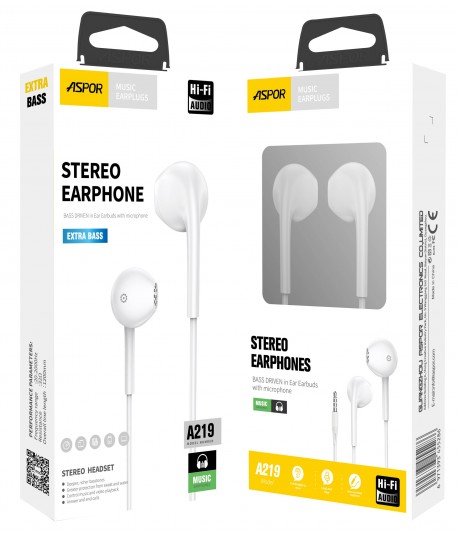 ecouteur-avec-micro-aspor-a219-tunisie ASPOR A221 - تصویر 1