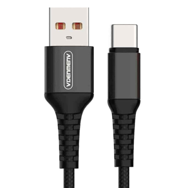 کابل شارژ و انتقال داده VDENMENV مدل D02T – USB به Type‑C – شدت جریان 2.4 آمپر